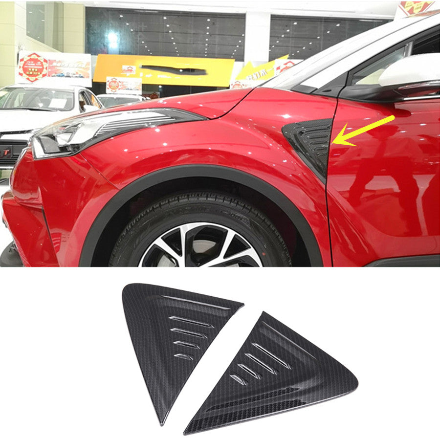For 2018-2021 CHR C-HR Carbon Fiber Car body front Side Trims Cover 2pcs v