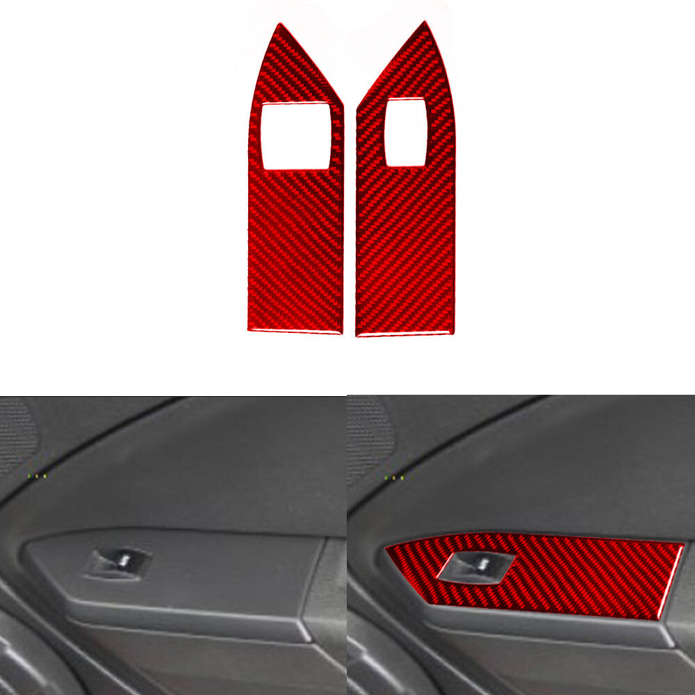 Red Carbon Fiber Conditioner Switch Panel Cover Trim For 4Runner 2010-20 v