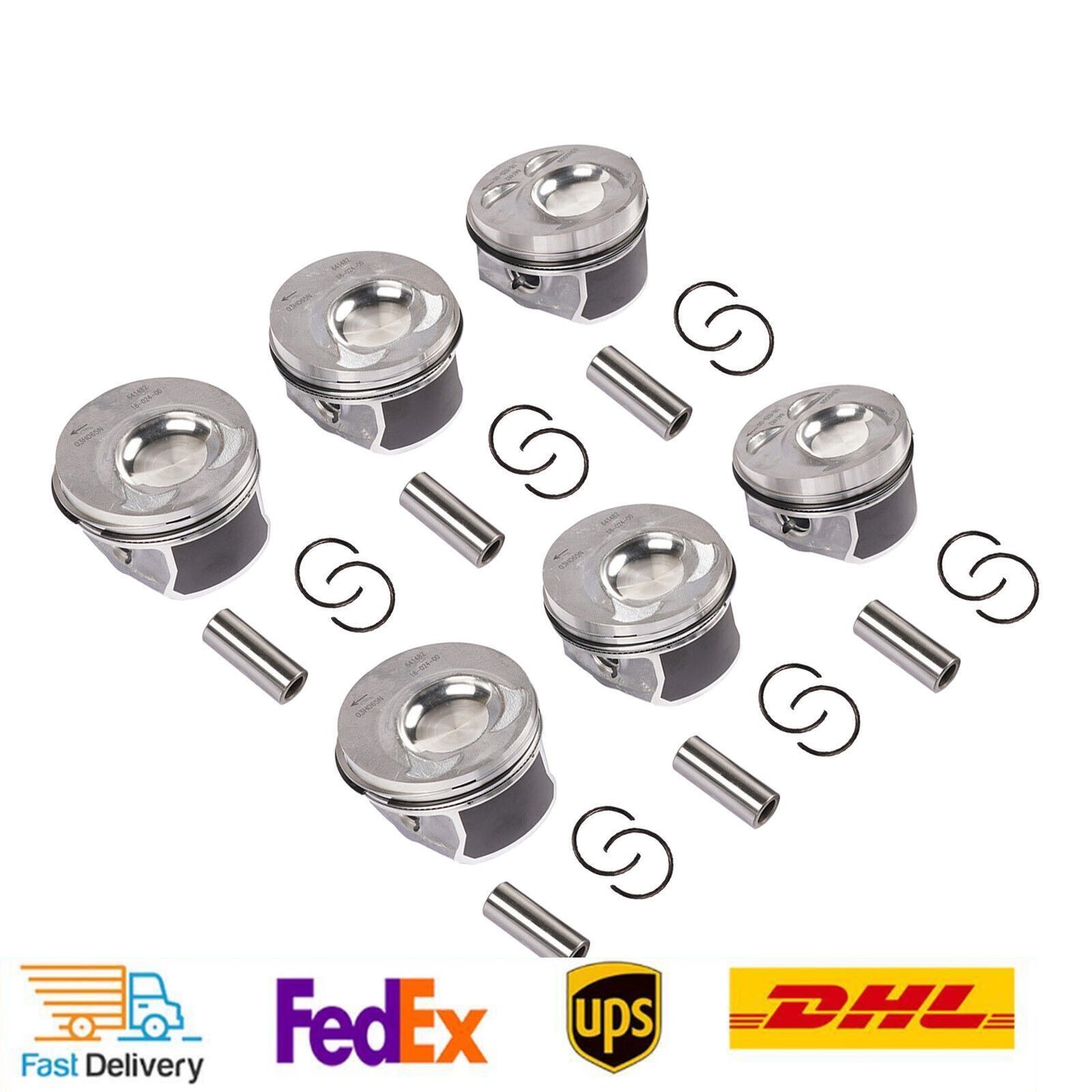 6x Pistons Rings Set for Audi Q7 for VW for Passat Touareg CC VR6 3.6L Engine 03H198151B