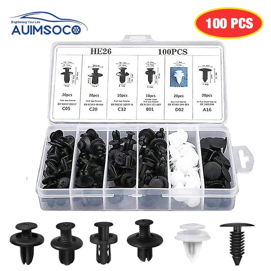for Nissan Fastener Box Set Bumper Fender Liner Push Type Retainer Clips 6 sizes