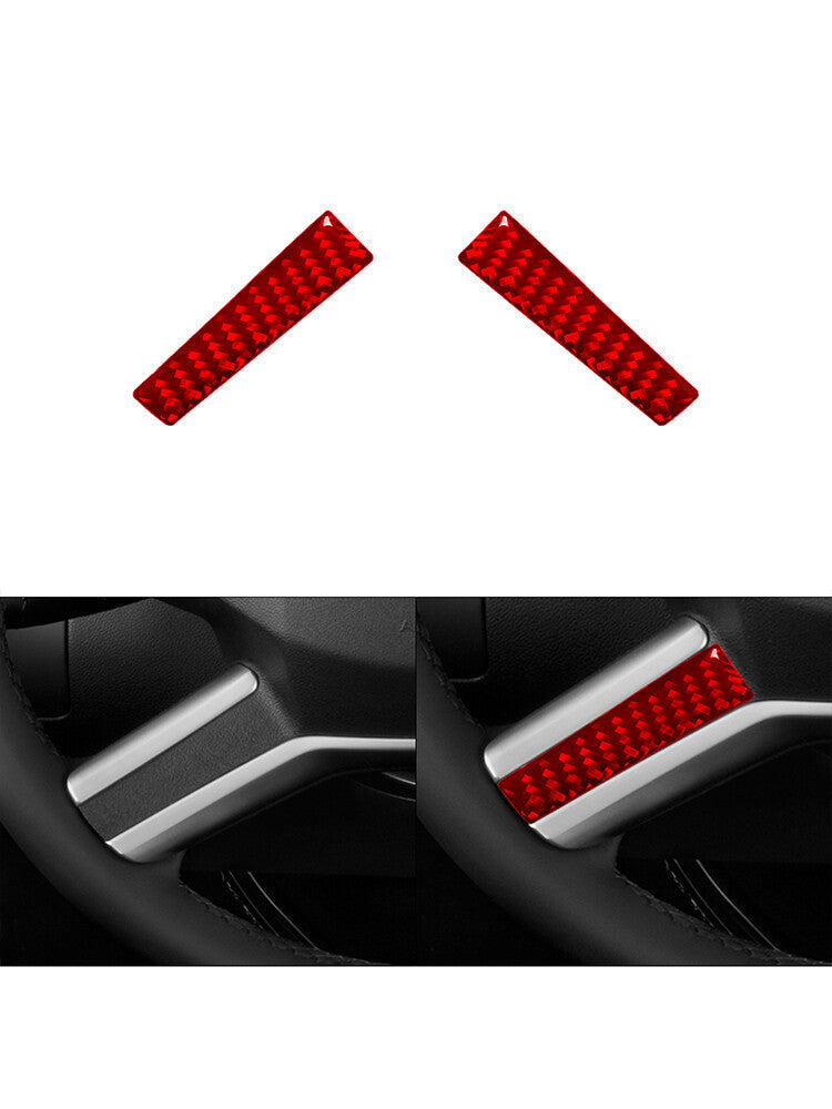 Red 2Pcs Steering Wheel Frame Trim Decor Cover for Mercedes R-Class 2009-2012