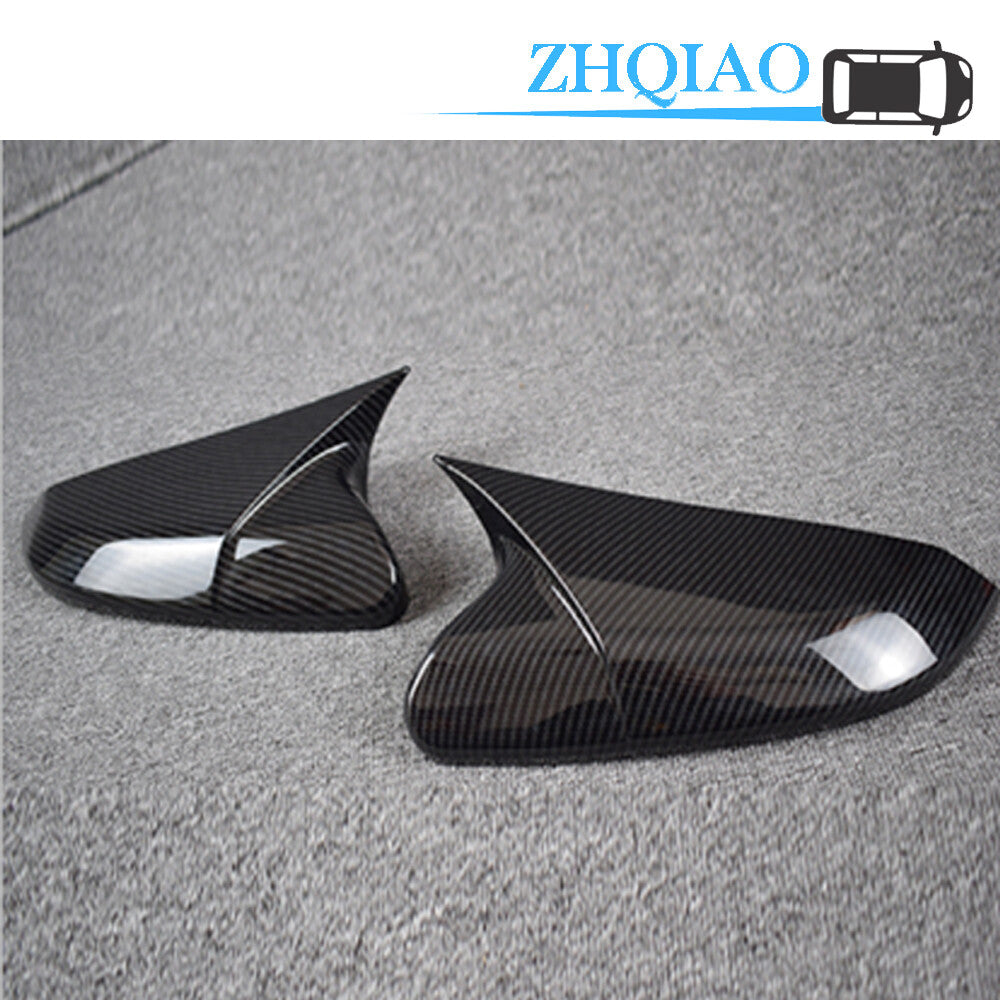 Carbon Fiber Style Horn Rearview Mirror Cover Trim Fit for Honda for Civic 2016-2020