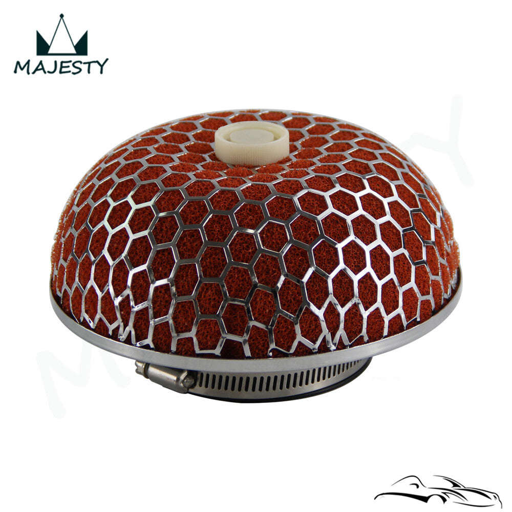 Universal 3 76MM Mushroom Mesh Turbo/Cold/Short for Ram Air Intake Filter Red