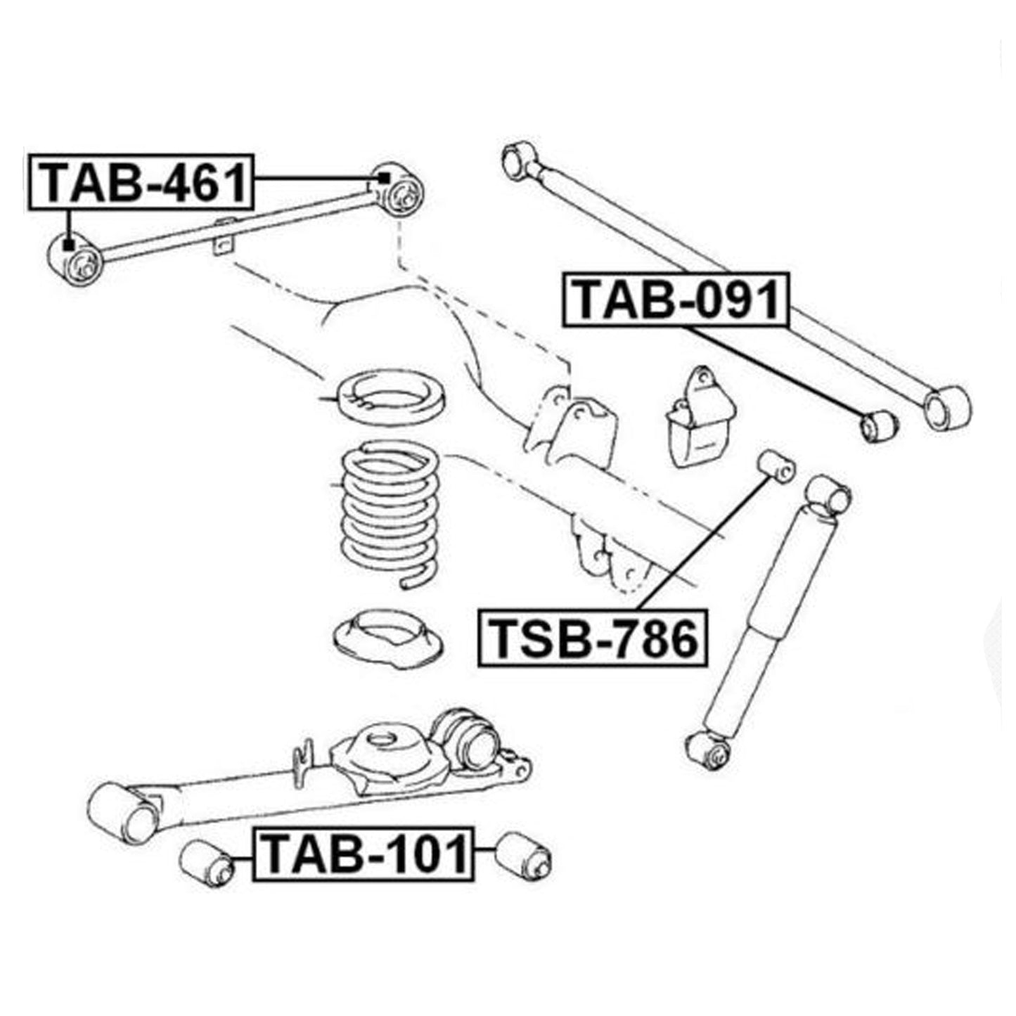 ARM BUSHING LATERAL TAB-101 for Townrace Lite 4WD 48704-28040 - n
