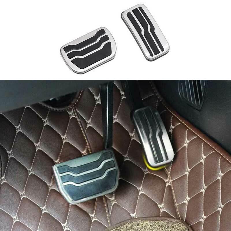 Silver Aluminum Alloy Accelerator Brake Pad Pedal Trim for Ford Edge 2015-2022