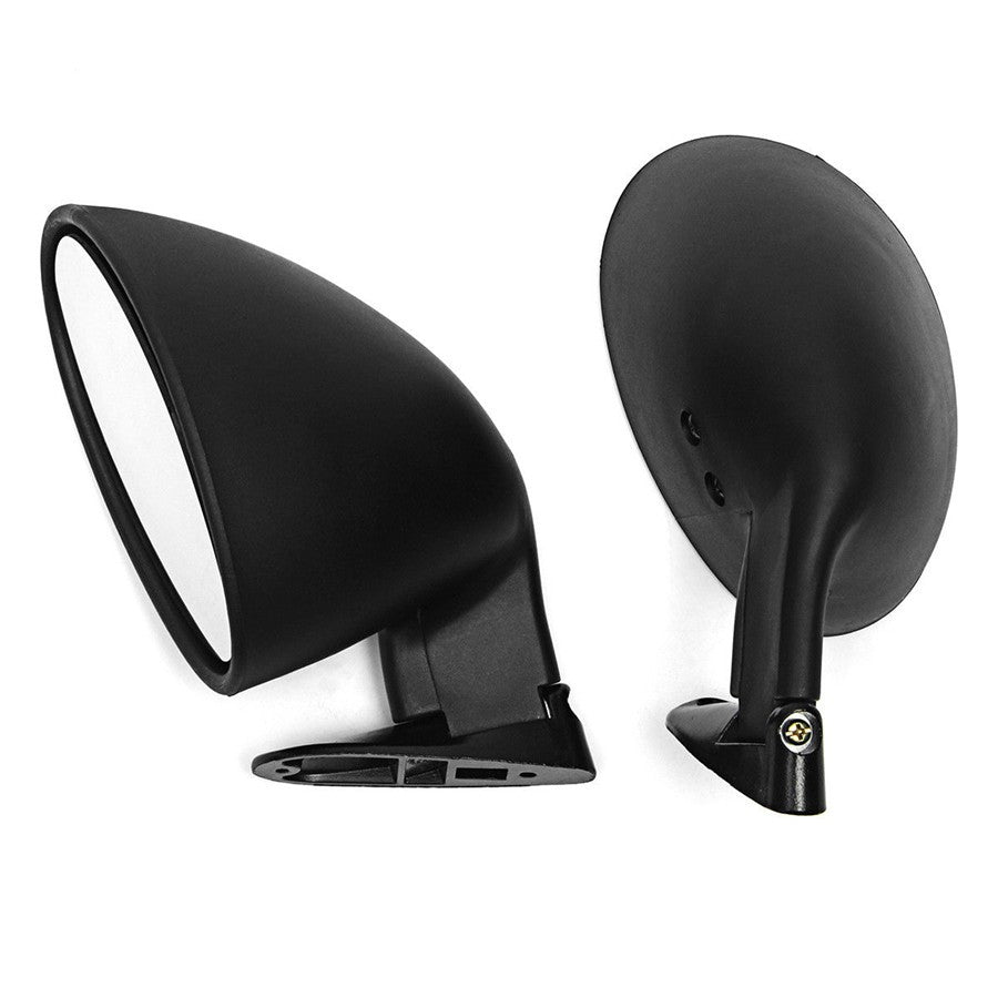 1Pair Universal Car Vintage Door Wing Side Mirror Hot Rod Rat Rod Muscle Black