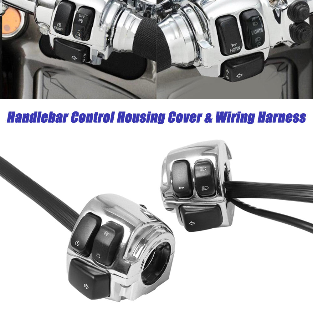 1-inch handlebar control switch + wiring harness for Harley Davidson Dyna Softail- n