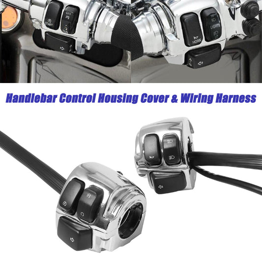 1-inch handlebar control switch + wiring harness for Harley Davidson Dyna Softail- n