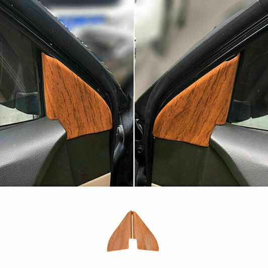 for Toyota Highlander 2008-2013 Wood Grain Front Triangle A Pillar Cover Trim 2X