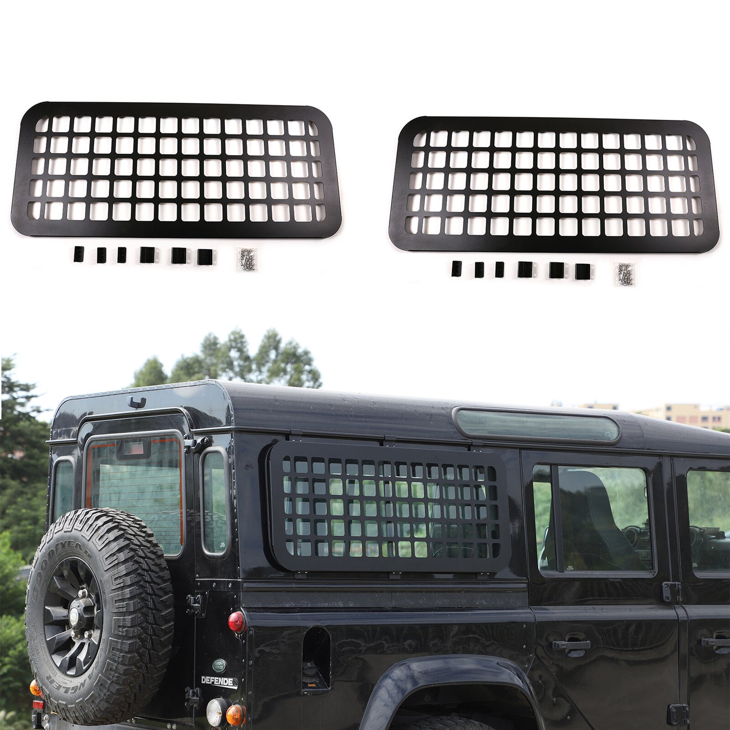 Rear window armor protective film L&R 2X for Land Rover for Defender 2004-2019 n