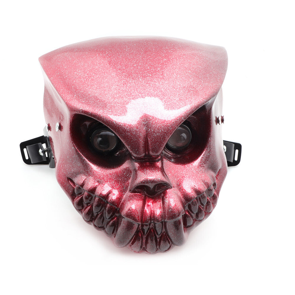 Motorcycle LED Skull Headlight Lamp With 28-41mm Fork Mount Bracket for Harley Q
