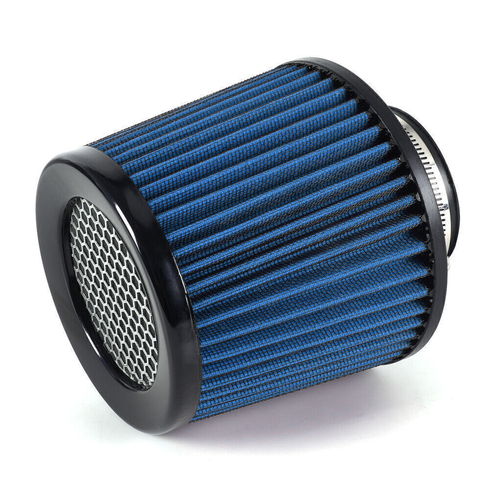 3 inch 76mm High Flow Inlet Cold Air Intake Cone Replacement Dry Air Filter Blue Q