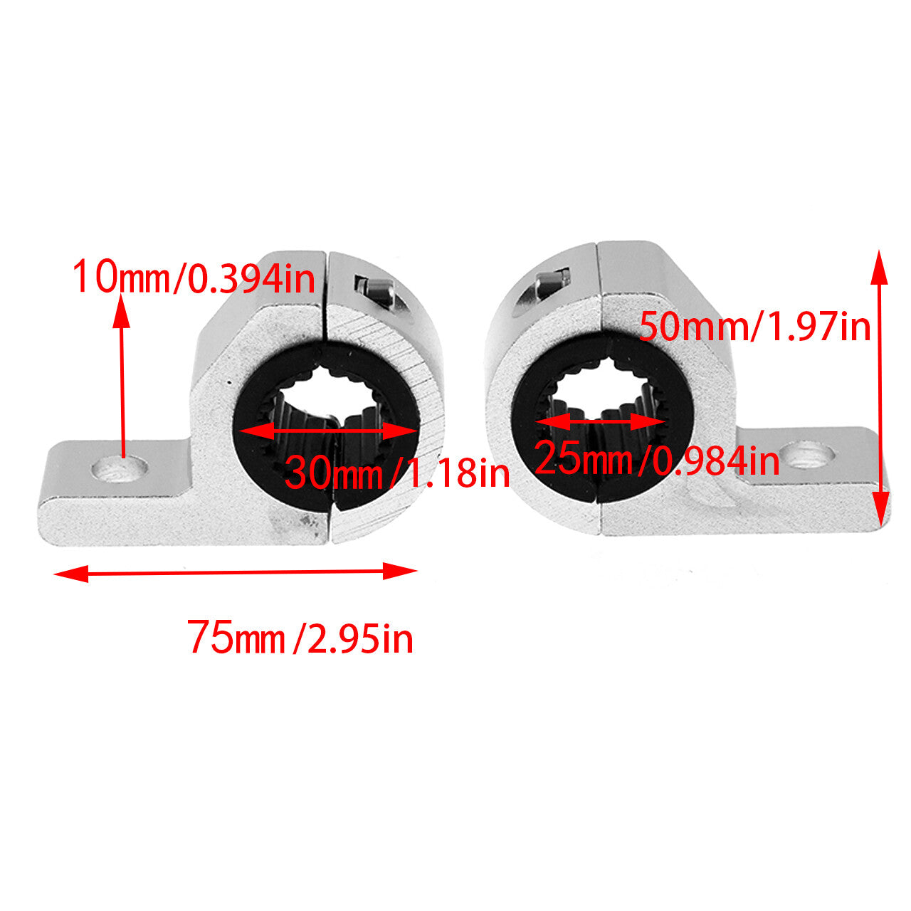 LED Light Bar Horizontal Clamp Mount Bracket Kit For 1 1.25 ATV UTV Off-Road