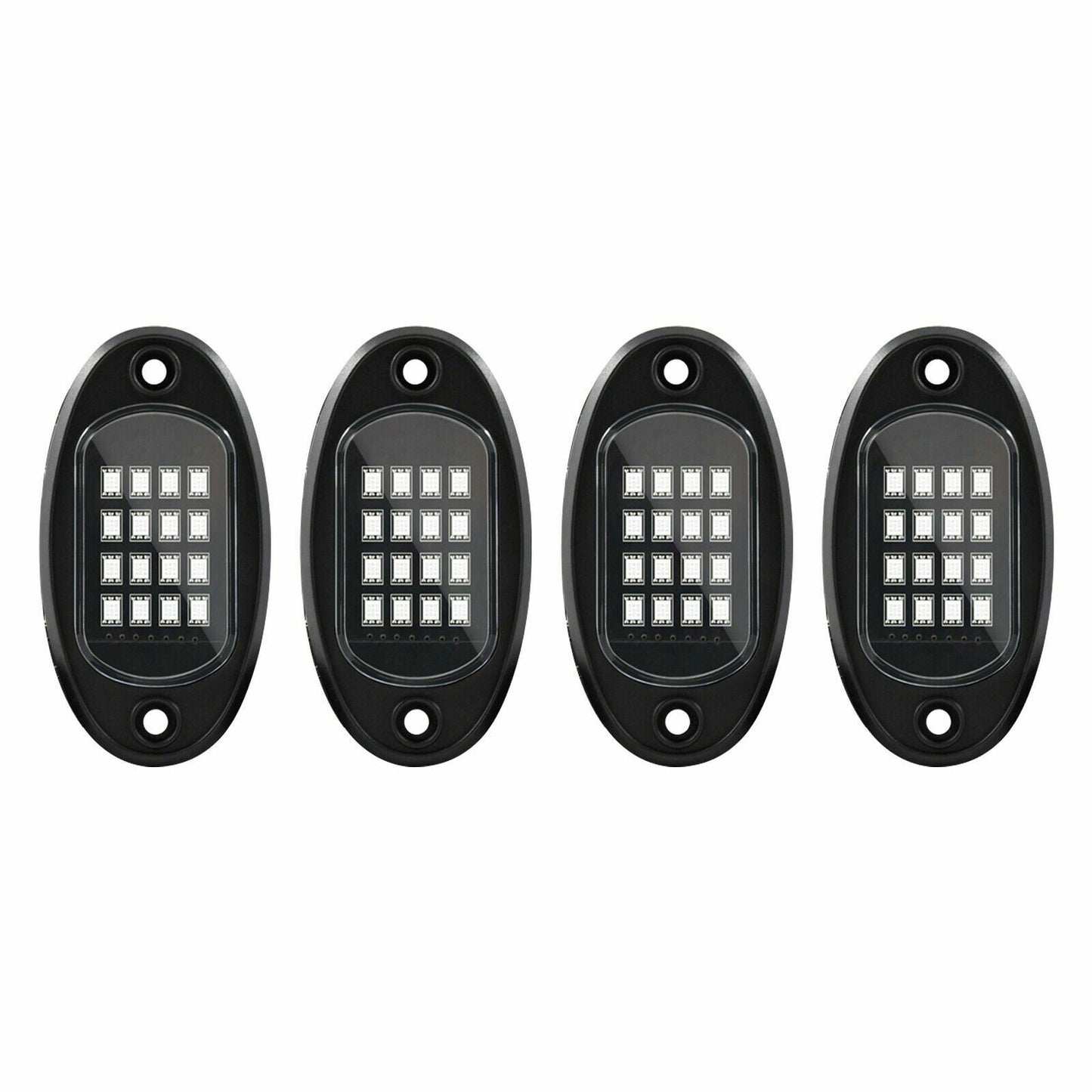 4x RGB LED Rock Light Pod Underbody Glow Neon Lamp Offroad Bluetooth App AT