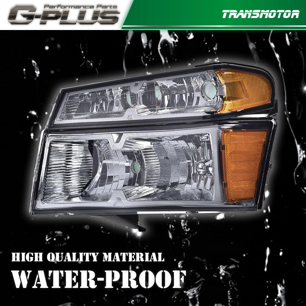 Headlight Assembly + Anti-collision Light Fits 2004 - 2012 for GMC for Canyon for Colorado - v