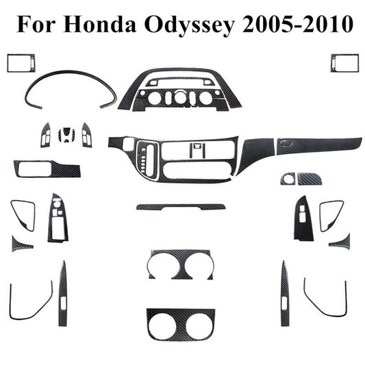 Carbon Fiber Interior Full Set Console Trim Cover Kit for Honda Odyssey 2005-10