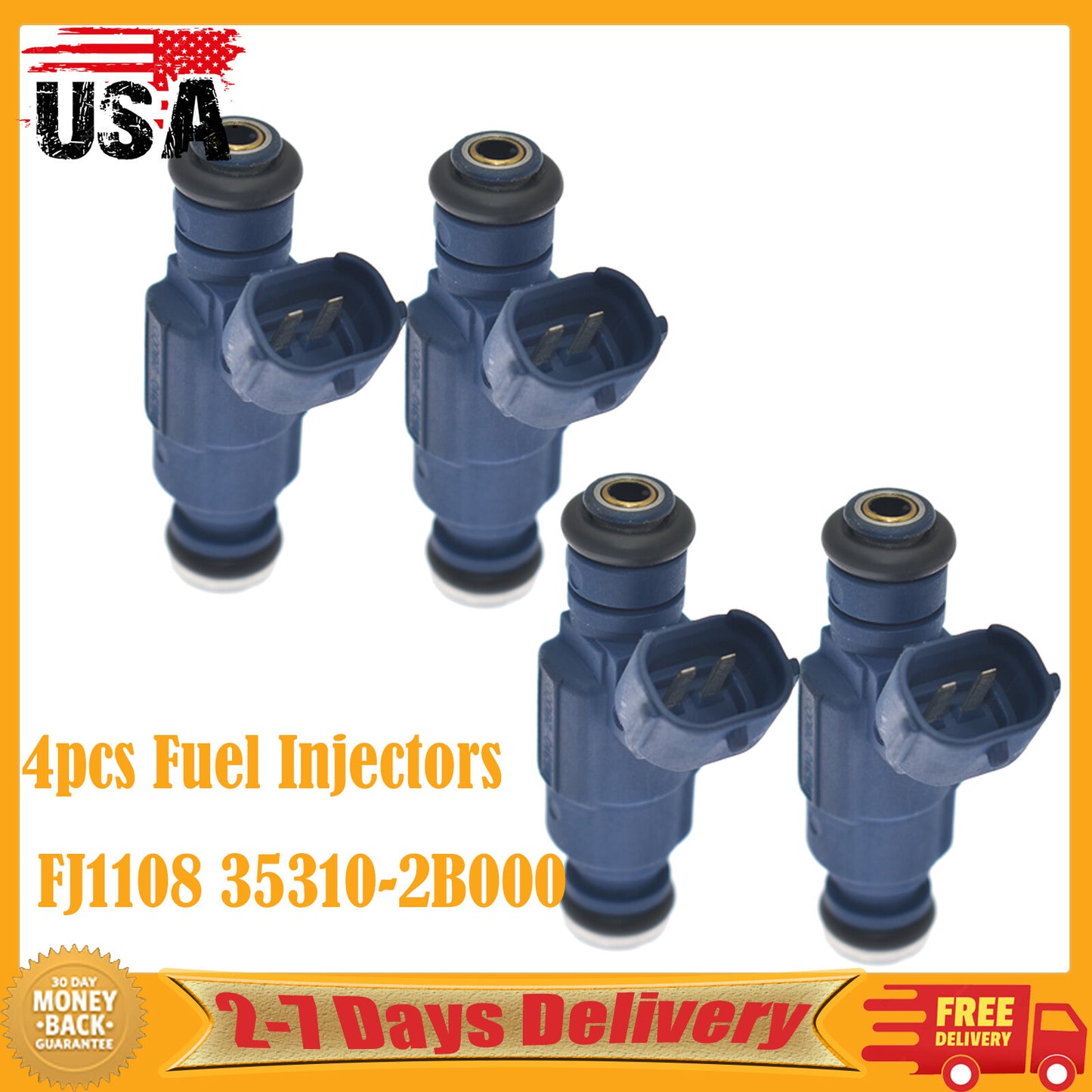 4pcs Fuel Injectors FJ1108 35310-2B000 for Hyundai i20 i30 for Kia Soul Rio Venga