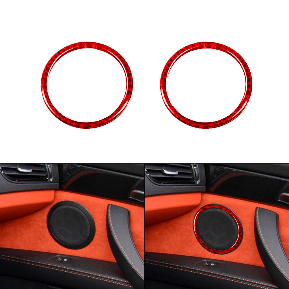 Red Carbon Fiber Central Cup Holder Cover Trim For Tacoma 2016-2021 v