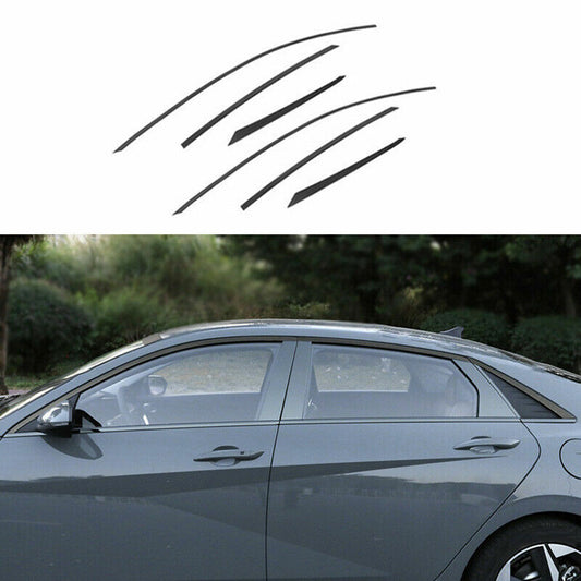 Black Steel upper Windows Sill Molding Strip Trim for Hyundai for Elantra 2021-2023