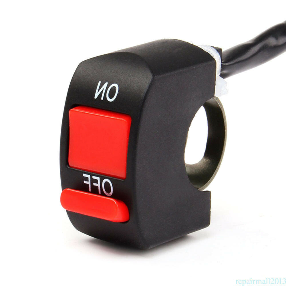LED Light Switch Handlebar Mount Flameout Switch ON/OFF Button for Motorcycle Q