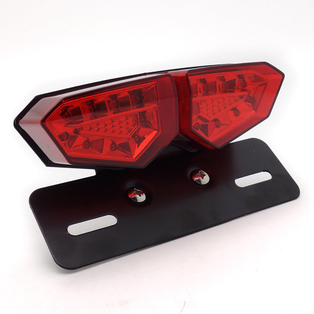 New Red LED Motorcycle Tail Brake Turn Signal License Plate Integrated Light Q