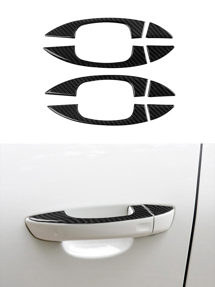 8X Carbon Fibre Outer Door Handle Trim for VW Touareg 2011-2018