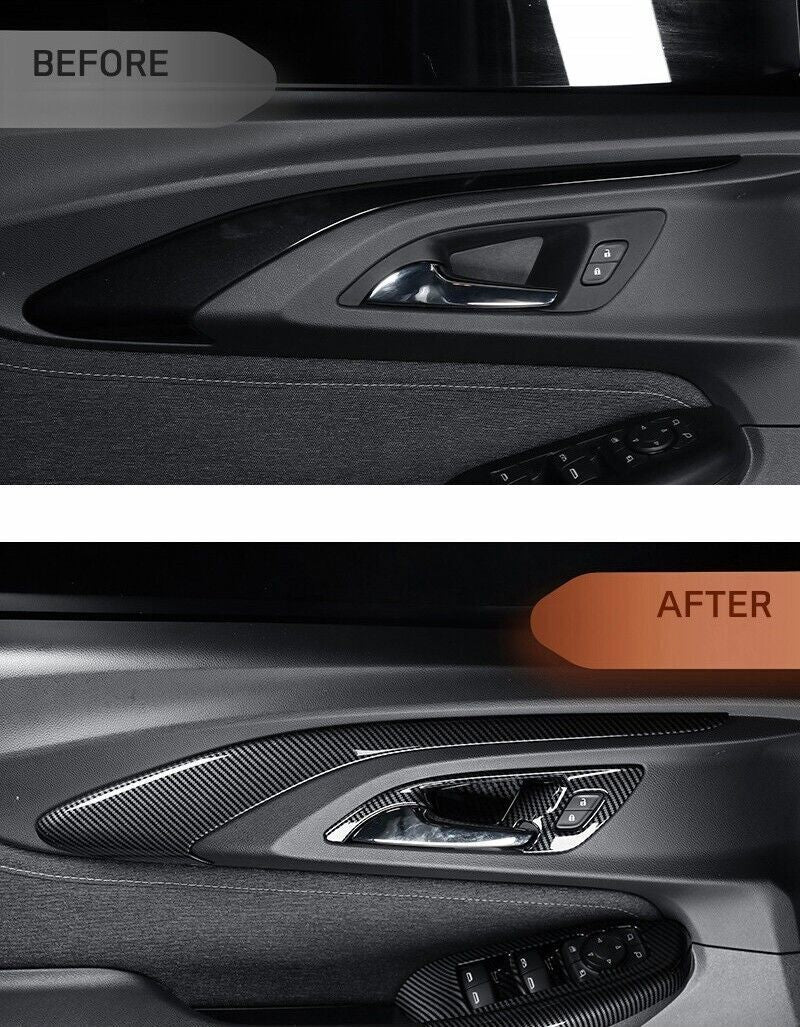 for Chevy Trailblazer 2021-2023 ABS Carbon Inner Door Handle Bowl Molding Trim n