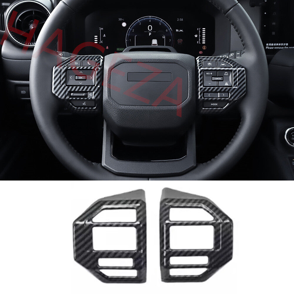 Carbon Fiber ABS Steering Wheel Button Cover For Toyot@ for Land Cruiser LC250 2024+