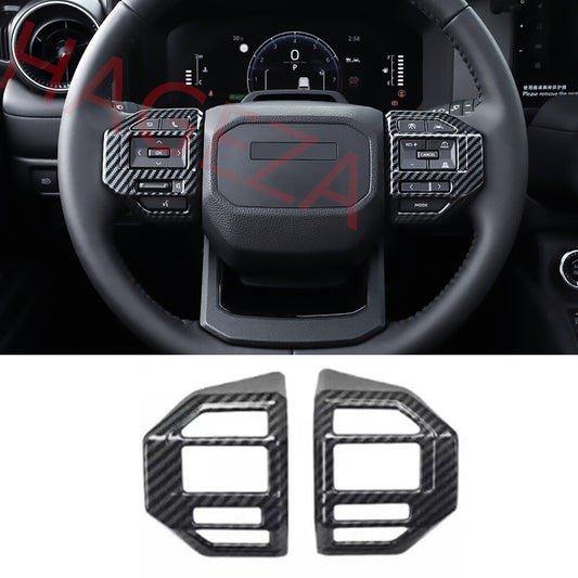 Carbon Fiber ABS Steering Wheel Button Cover For Toyot@ for Land Cruiser LC250 2024+