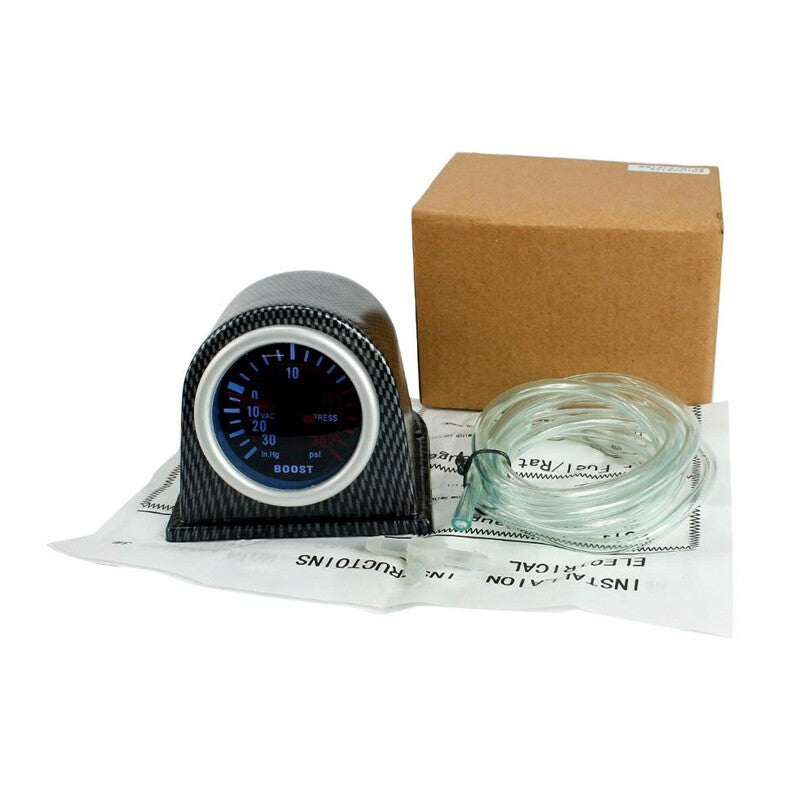 Car Turbo Boost Gauge Meter PSI Pressure Gauges Smoke Lens LED Digital Pointer