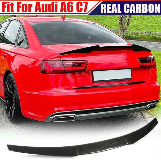 Carbon fiber wings are suitable for Audi A6, C7, A6 Sline, and S6 models from 2012 to 2018, including a rear trunk boiler.