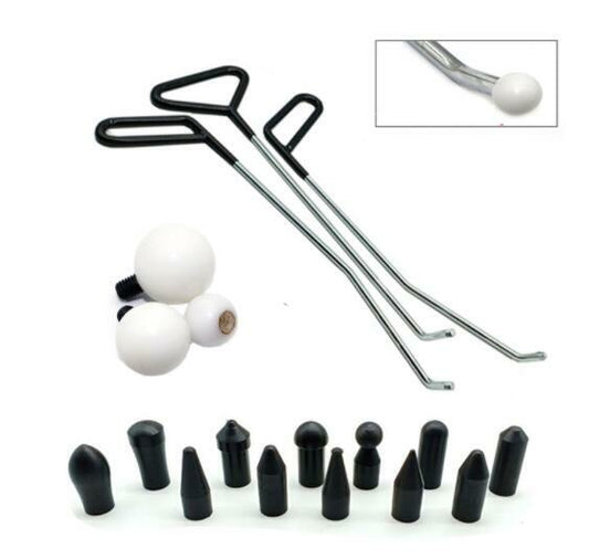 PDR - Black Paintless Dent Repair Rod Kit, Dent Removal Tools, Pullout Tool v