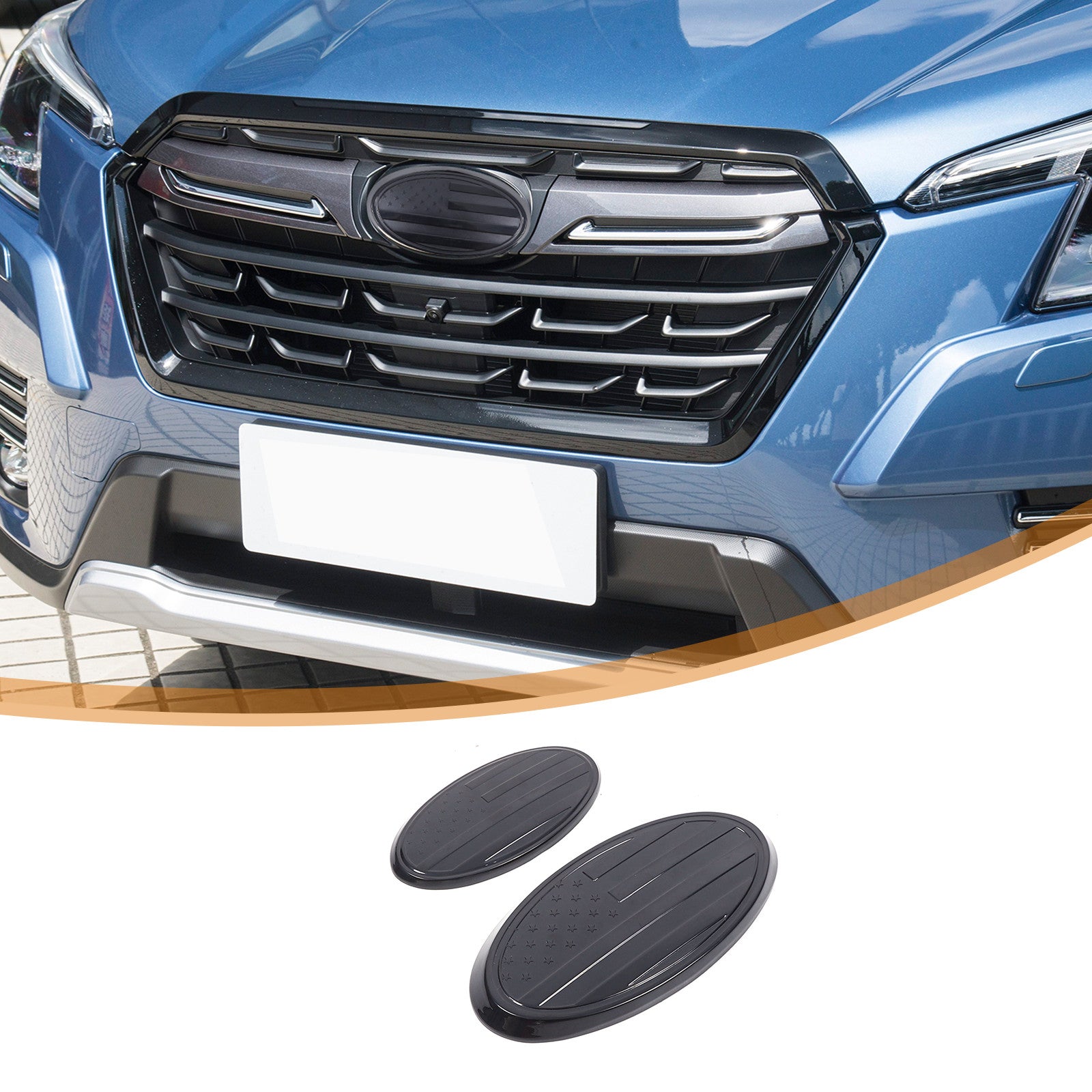 Tailgate badge, front grille badge, oval protective cover for Subaru Forester 2022-2024 (2 pieces)