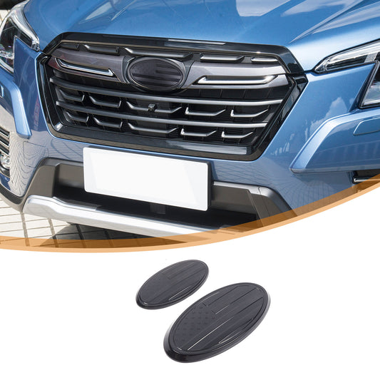 Tailgate badge, front grille badge, oval protective cover for Subaru Forester 2022-2024 (2 pieces)