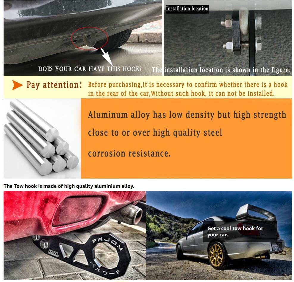 JDM Neo Chrome Racing Trailer Hook Rear Tow Hook for Honda for Acura for Civic for Mazda Q
