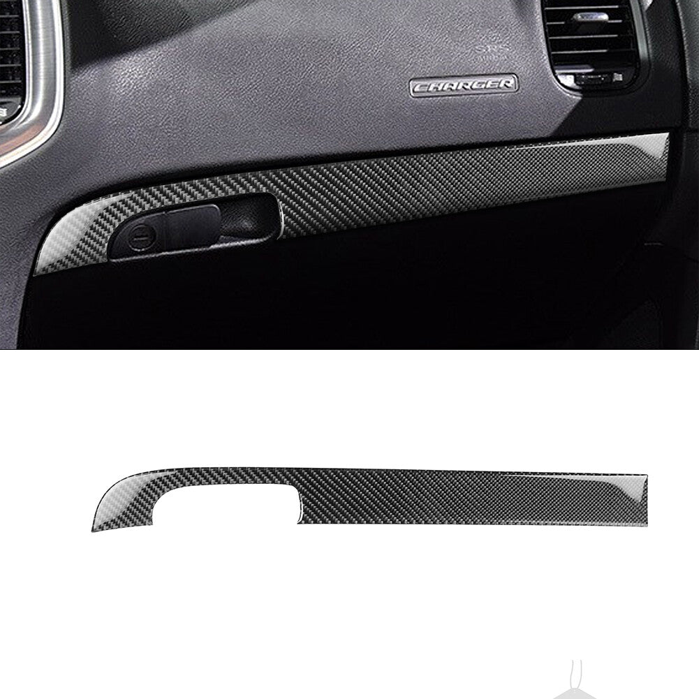 Carbon Fiber Copilot Dashboard Panel Cover Trim for Dodge Charger 2015-2020