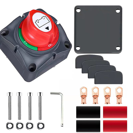 The battery isolator switch for cars, RVs, and boats disconnects and cuts off the power supply, killing 12V-48V batteries. n