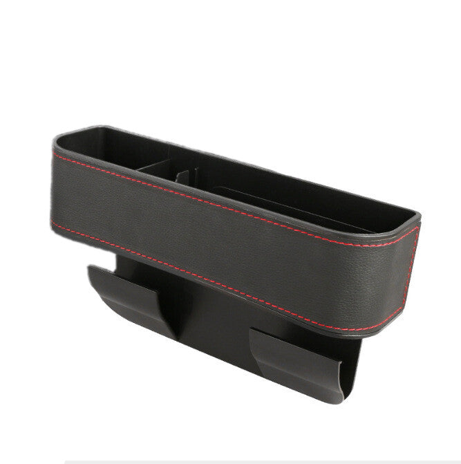 1-piece car for seat side gap storage box, Nonslip PU leather capture storage box pocket bag - n