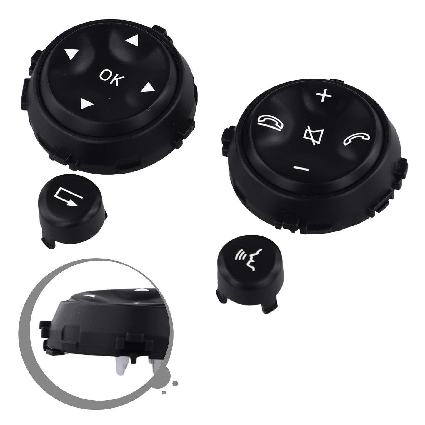 Black Steering Wheel Switch Button Kit for Mercedes W221 S550 S63 CL550 07-10 v