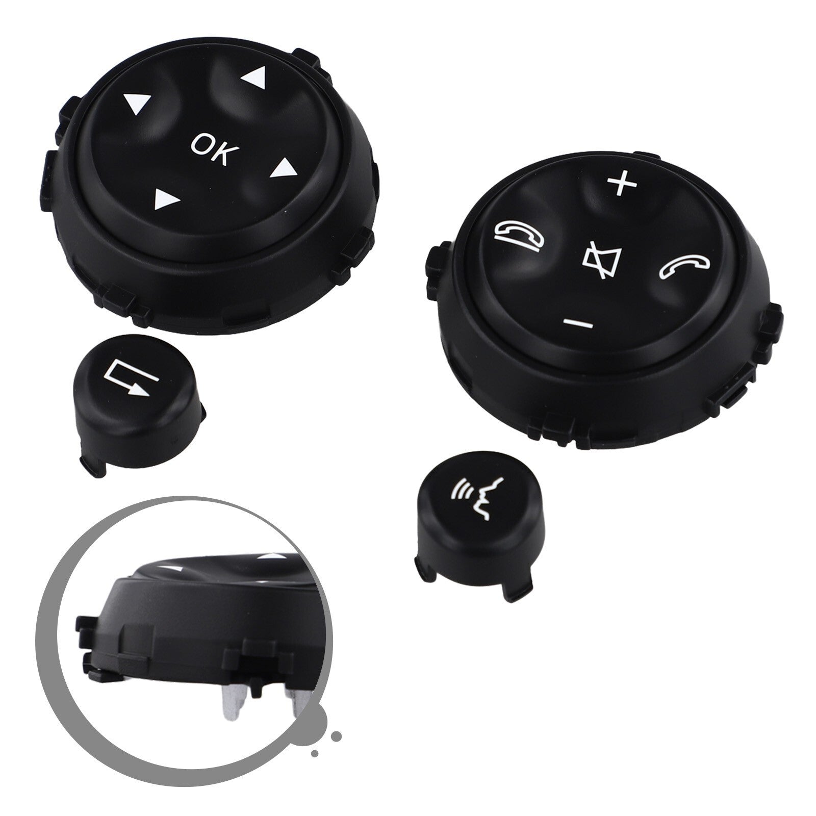 Black Steering Wheel Switch Button Kit for Mercedes W221 S550 S63 CL550 07-10 v