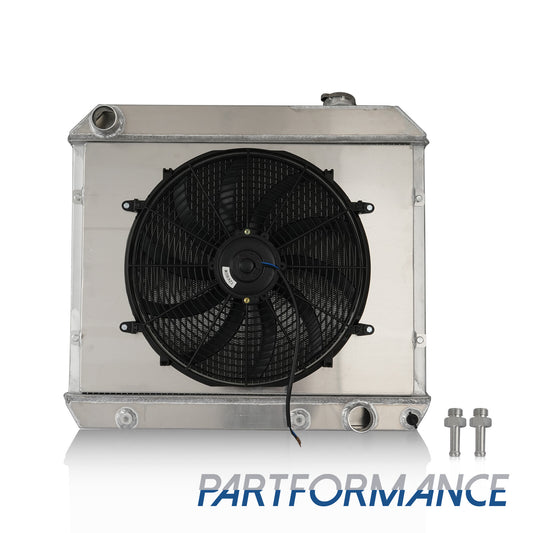 4-Row Alu radiator shroud fan for 1963-1966 for Chevrolet C10 C20 C30 pickups by for Pontiac Olds