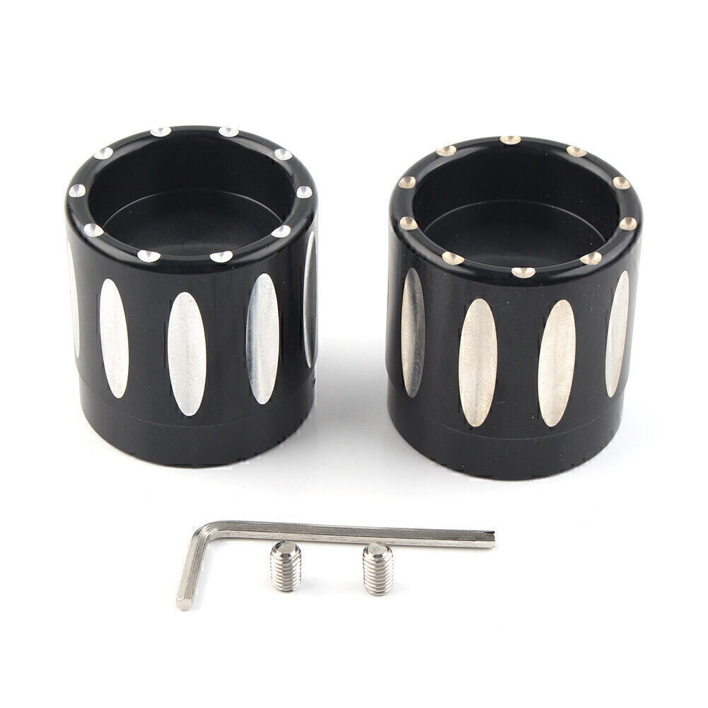 Black CNC Front Axle Nut Cap Cover Bolt Kit for Harley Touring Softail Road King Q