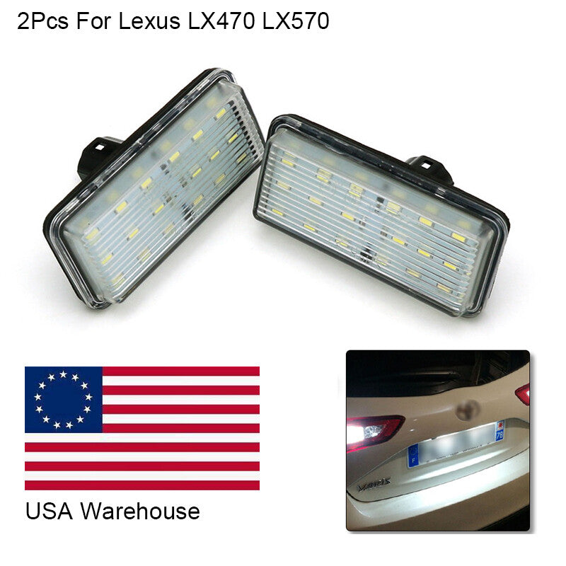 2Pcs Car Led License Plate Light Lamp for Lexus LX470 & for Toyota for Land Cruiser Q