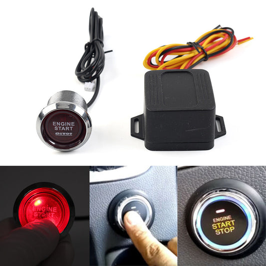 Universal Car Engine Start Push Button Switch Ignition Starter Kit Red 12V LED