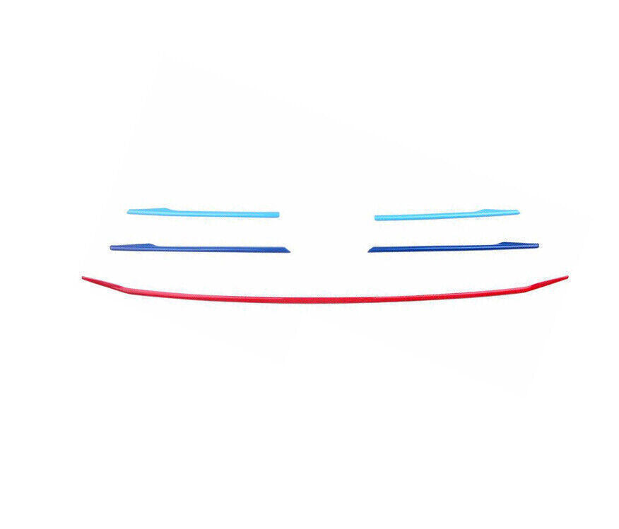 Fit for Audi Q3 2016-18 ABS 3-Color Exterior Front Grille Grill Strips Trim 5PCS
