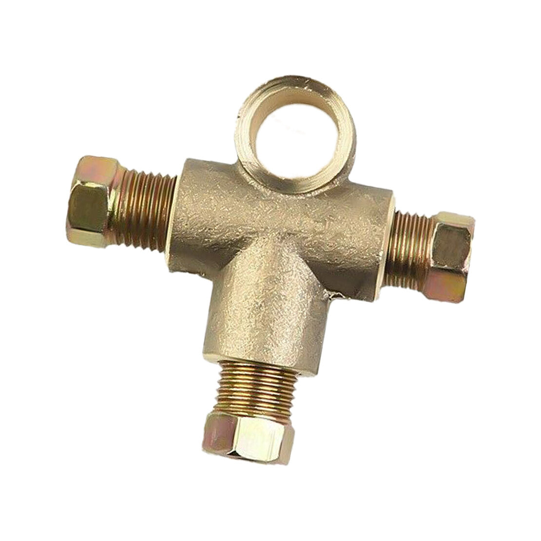 Brake Line Tee Hose Connector 3Way Adapter With 3 Male Nut Union 3/16 Fitting Q