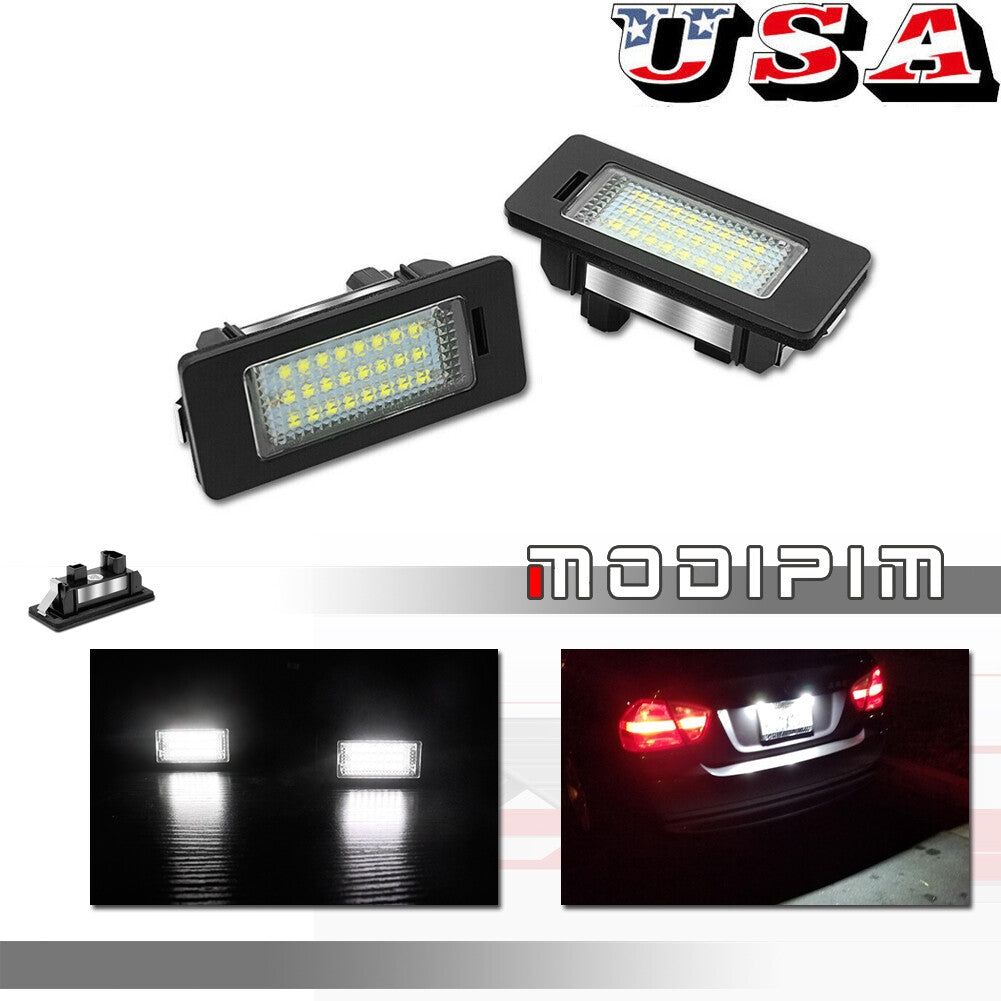 2-pack CAN bus white LED license plate lights suitable for BMW E60 E90 F30 E92 3/4/5 series Q