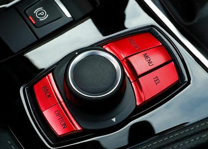 Center Console Switch Trim Decoration for BMW 3 4 Series GT 2013-18 Red Aluminum