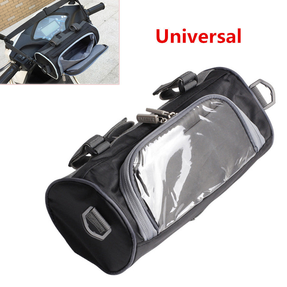 Motorcycle-style handlebar bag with fork storage, shoulder bag with phone case - n