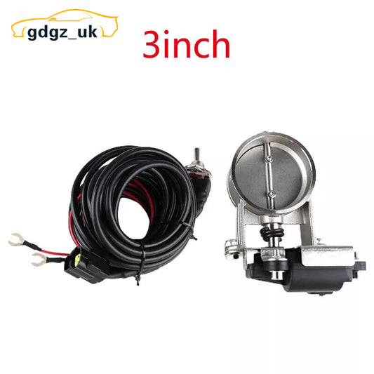 3/3in Electric Exhaust Control Valve Low Pressure For Exhaust Catback Downpipe
